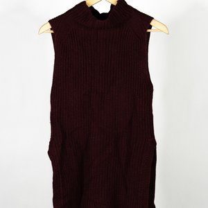 Ladies Wilfred Maroon Knit Merino Wool Sleeveless Top